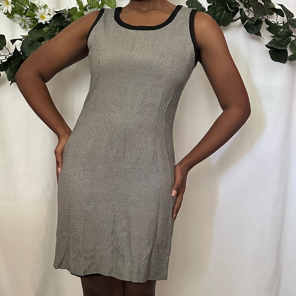 Kasper for A.S.L. Petite Vintage 90s sleeveless checked sheath dress